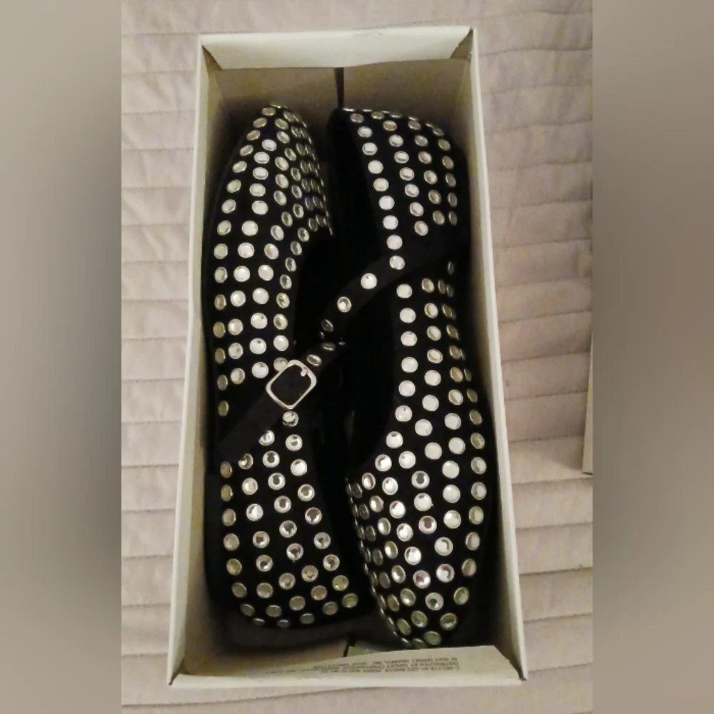 Rhinestone Studded Mary Jane Flats - Picture 1 of 2